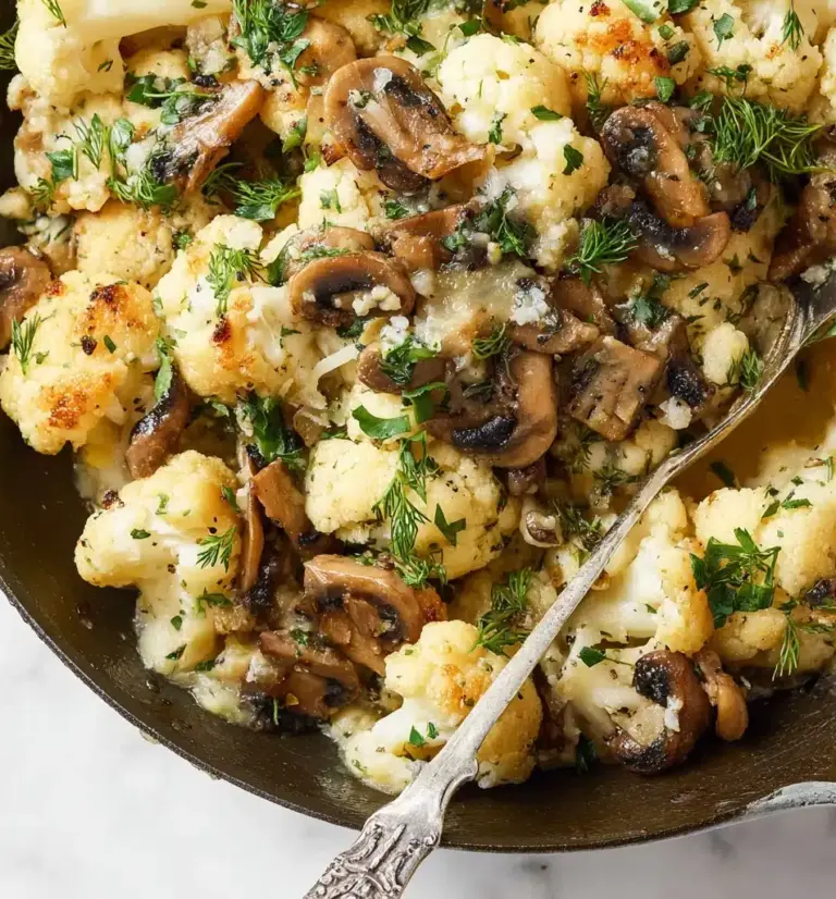 Garlic Butter Cauliflower Mushroom Recipe