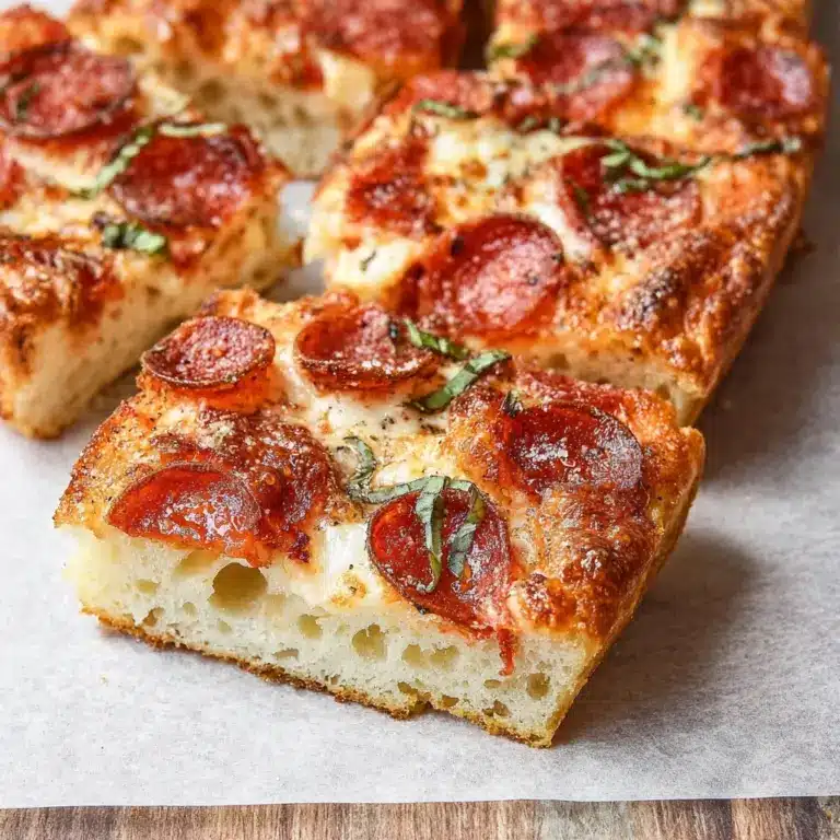 Thick & Crispy Focaccia Pizza Recipe