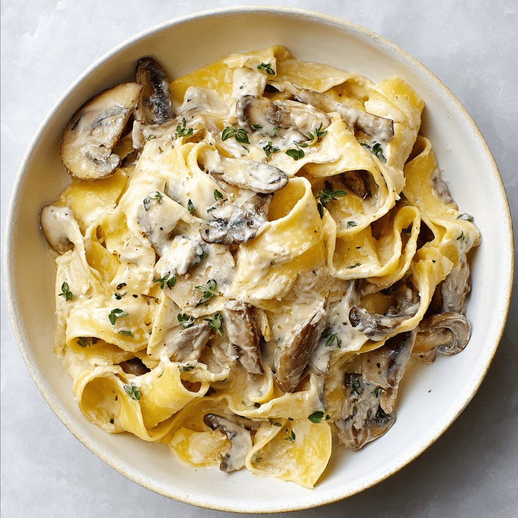 Chicken Mushroom Fettuccine Alfredo Recipe - Recipe Image