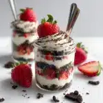 No Bake Strawberry Oreo Cheesecake Cups with Greek Yogurt Recipe