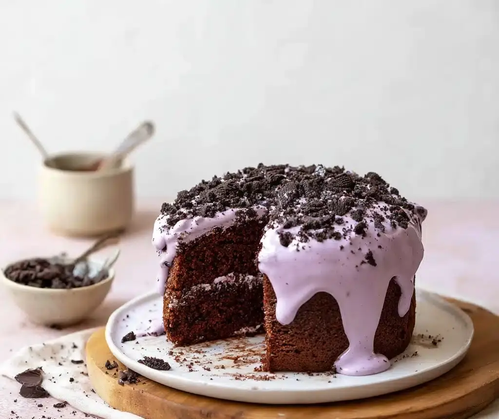 Mocha lava cake with ube cream Recipe