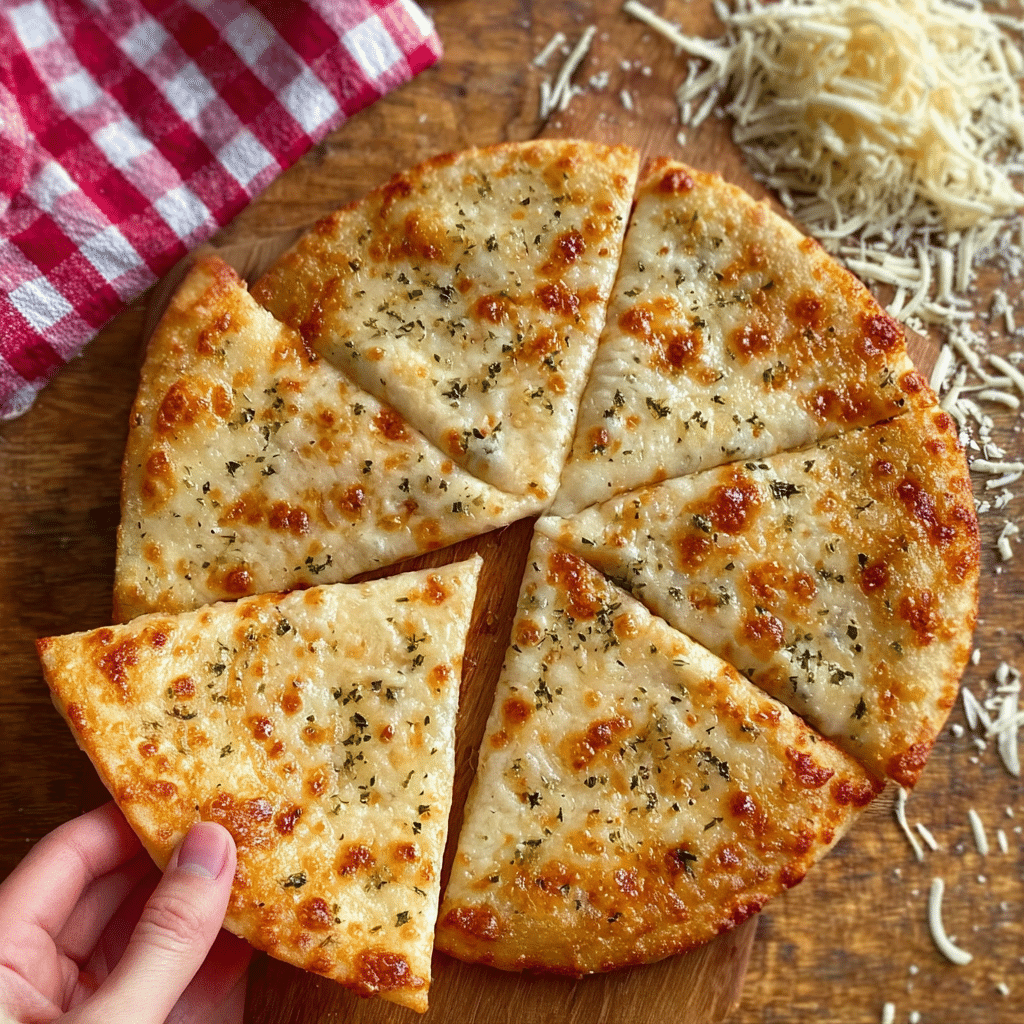 Air Fryer Cheesy Tortilla Garlic Bread Recipe - Recipe Image