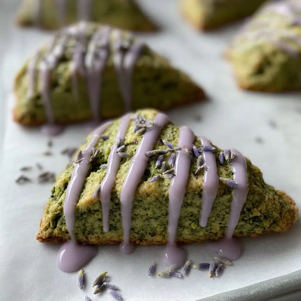 Dairy-Free Matcha Scones with Lavender Glaze Recipe