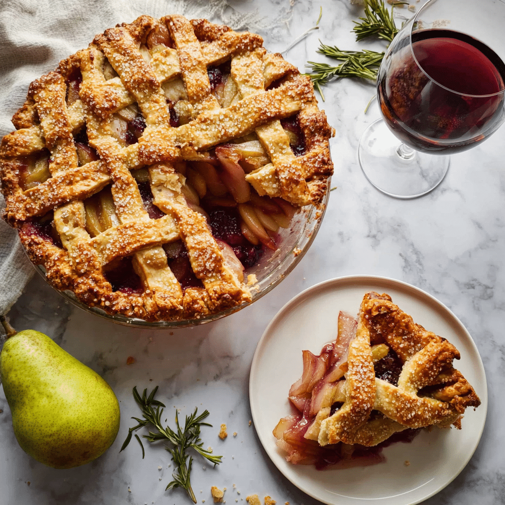 Pear Blackberry Pie with Gluten Free Pie Crust Recipe - Recipe Image