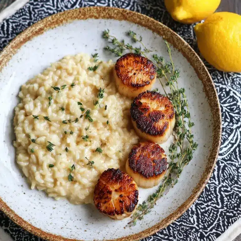 Parmesan, Thyme & Lemon Risotto with Seared Scallops Recipe