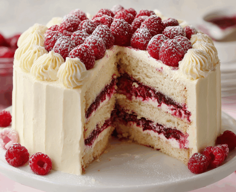 White Chocolate Raspberry Dream Cake Recipe