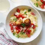 Angel Hair with Marinated Tomatoes and Seared Scallops Recipe
