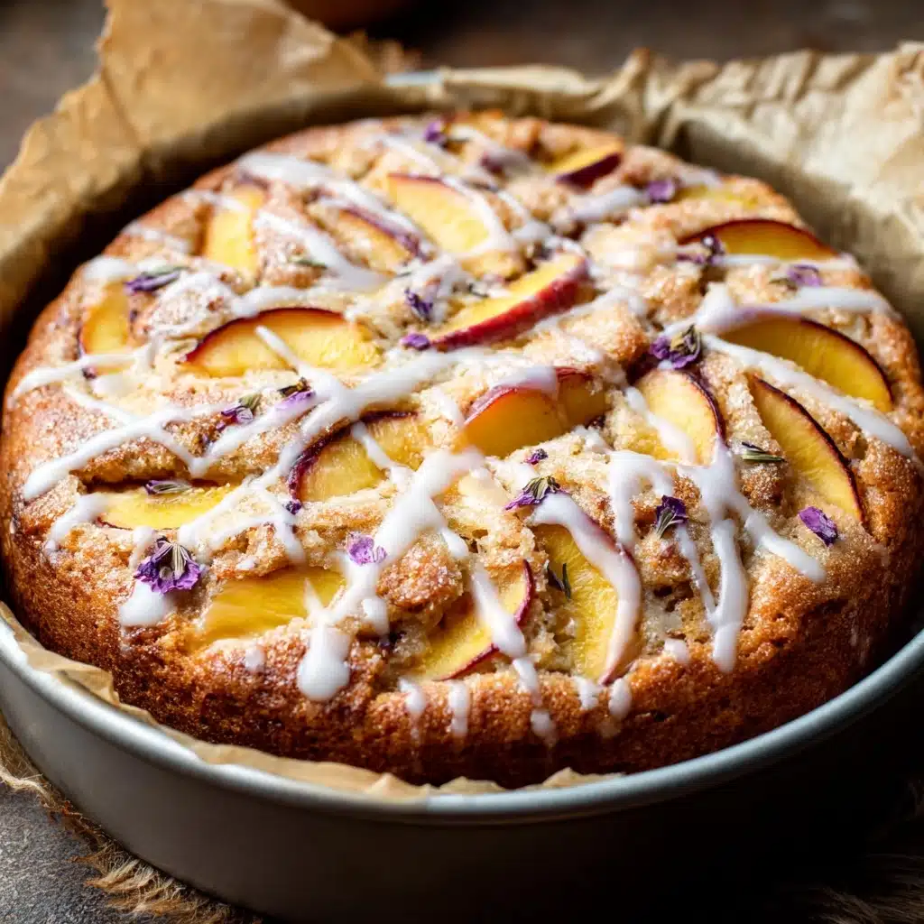Lavender, Peach Cake with Walnuts Recipe - Recipe Image