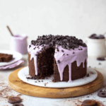 Mocha lava cake with ube cream Recipe