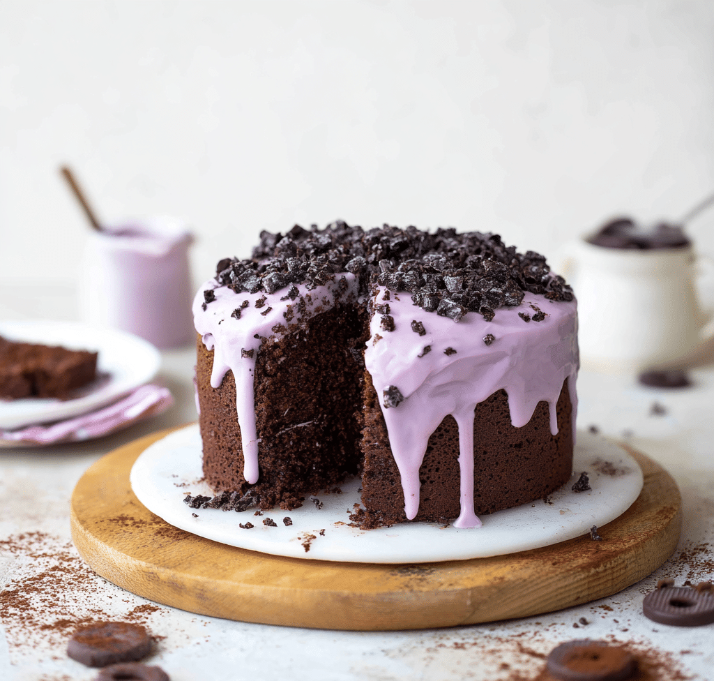 Mocha lava cake with ube cream Recipe
