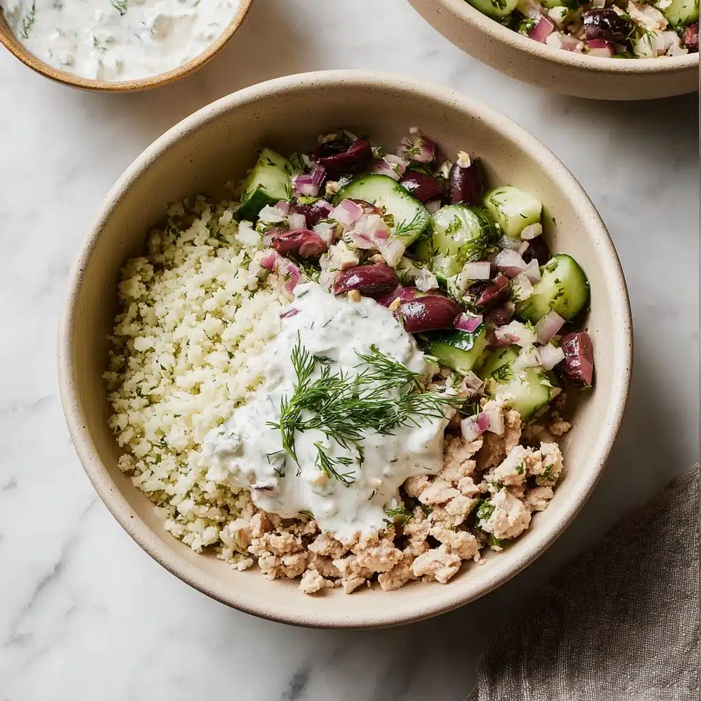 Healthy Greek Ground Chicken Bowls Recipe - Recipe Image