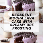 Mocha lava cake with ube cream Recipe