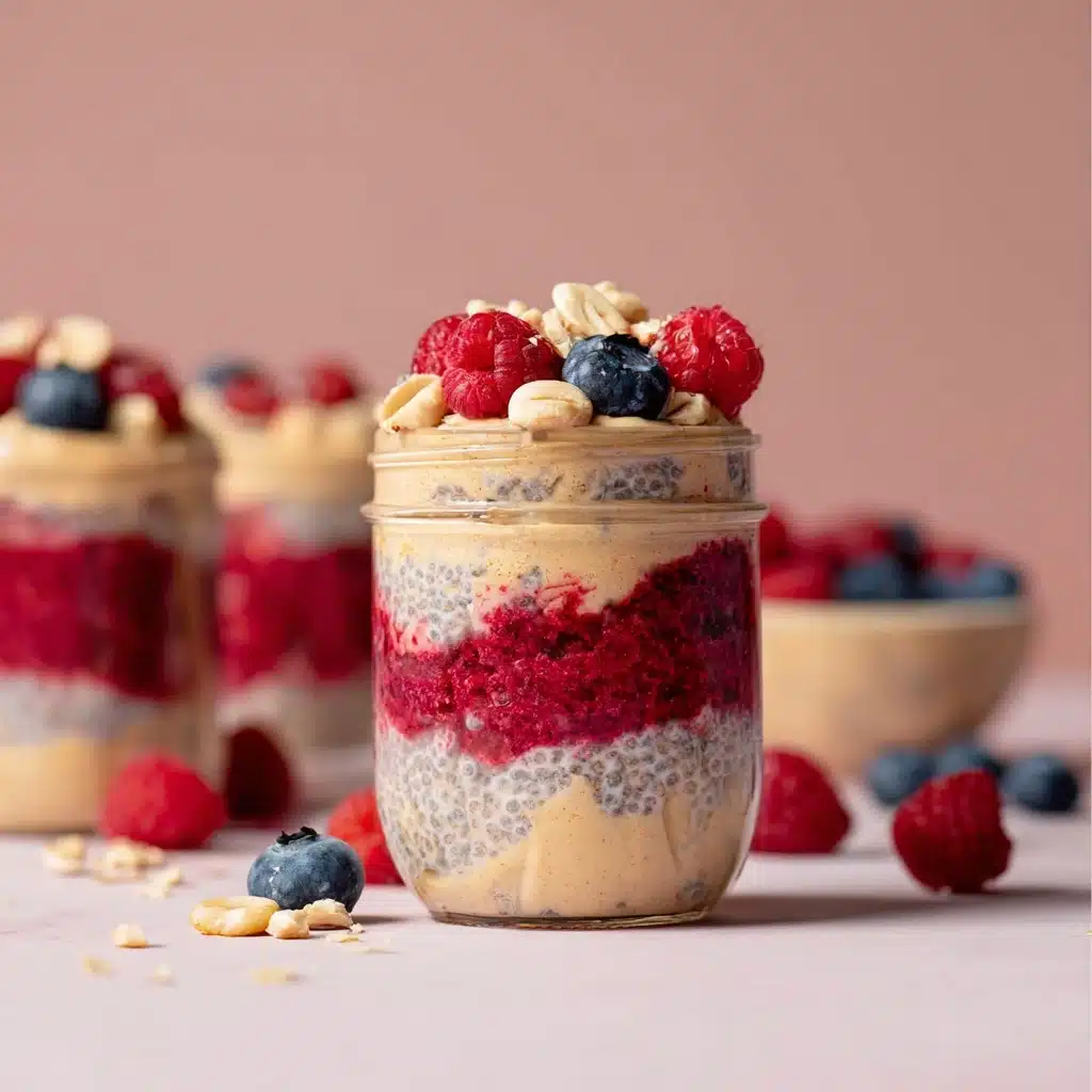 Peanut Butter and Jelly Overnight Oats Recipe - Recipe Image