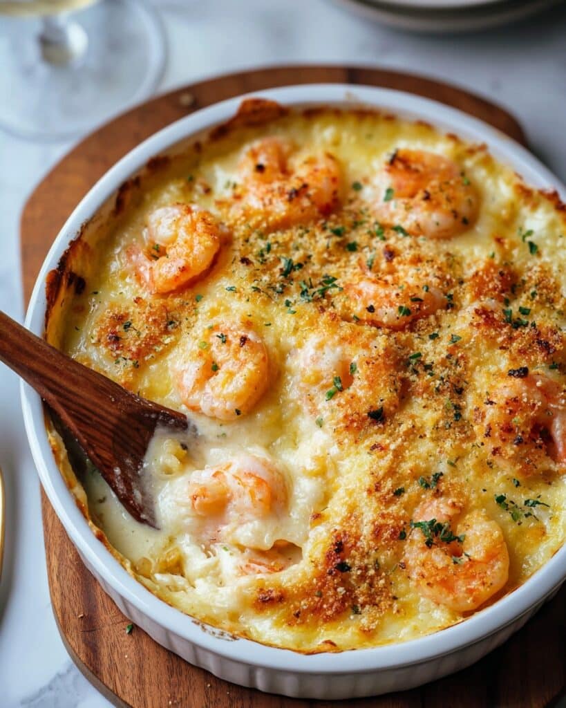 Keto Garlic Shrimp Au Gratin Recipe