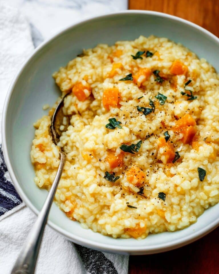 Roasted Butternut Squash Risotto with Crispy Sage Recipe