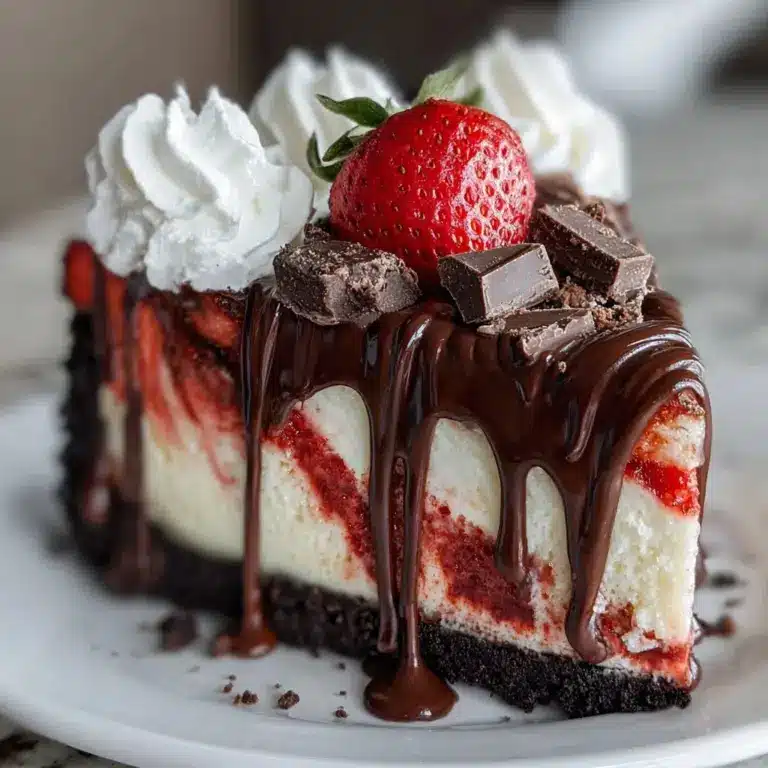 Chocolate Strawberry Swirl Cheesecake Recipe