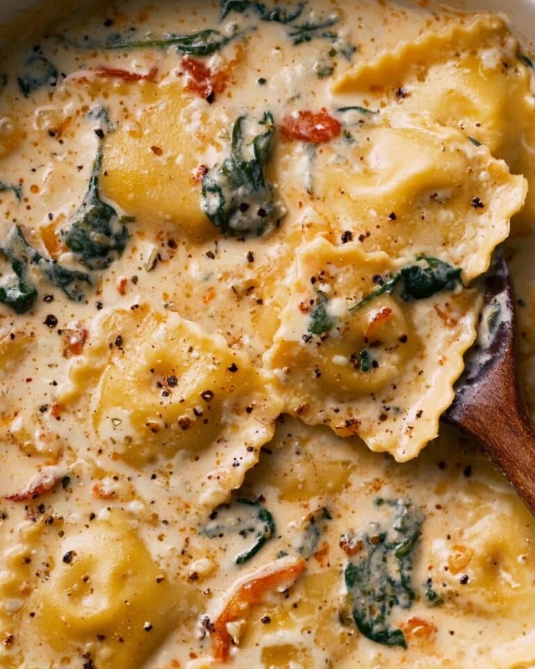 Creamy Tuscan Ravioli Soup Recipe