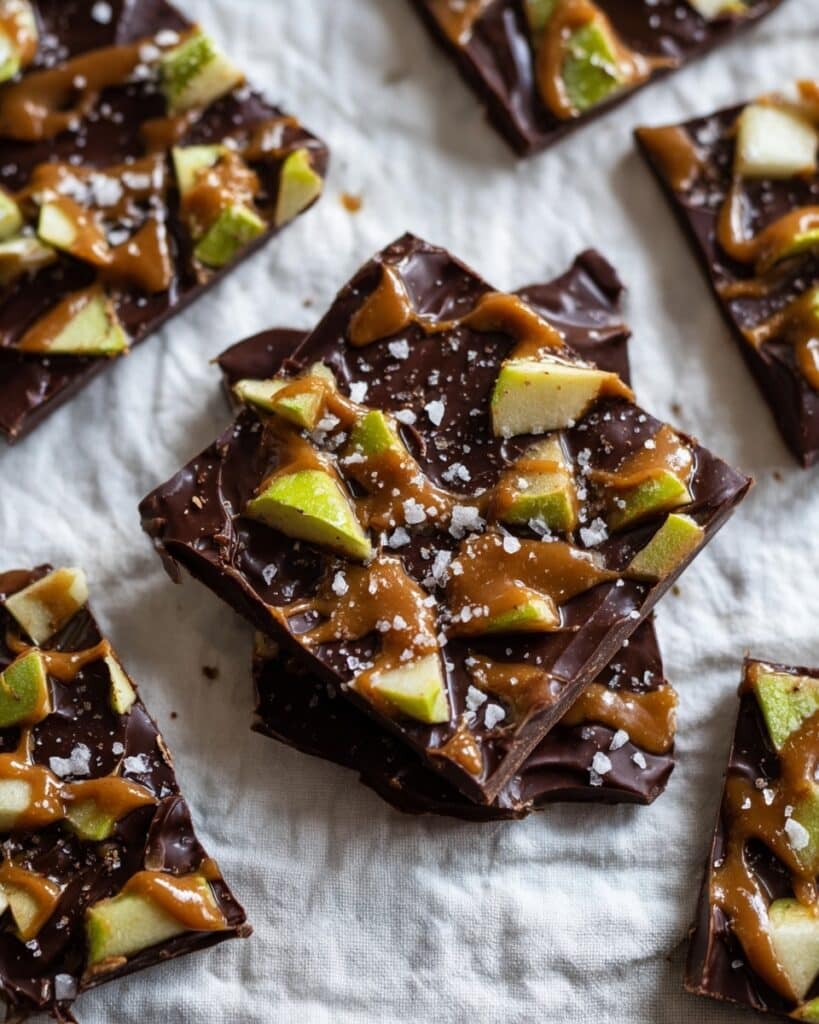 Salted Caramel Apple Bark with Dark Chocolate (Vegan) Recipe