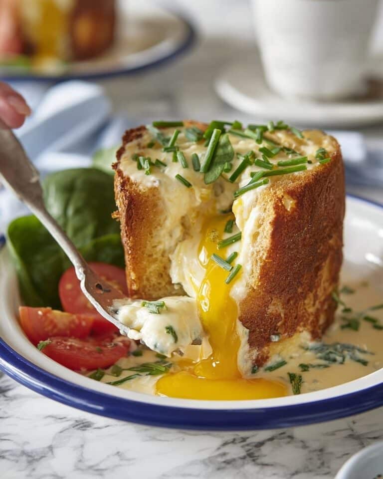 Baked Eggs in Baguette with Smoked Gouda Sauce Recipe