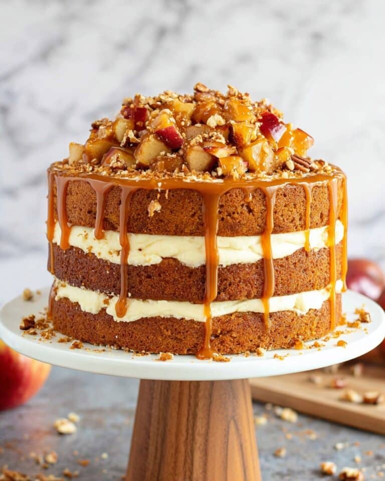 Caramel Apple Pecan Layer Cake Recipe