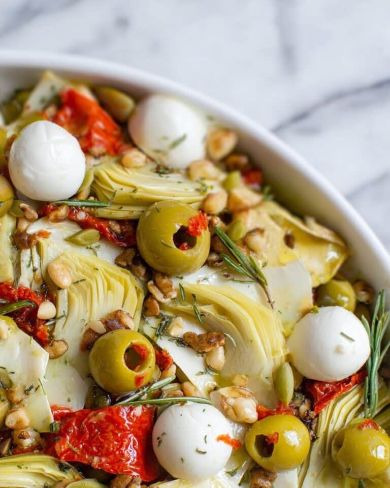 Marinated Mozzarella Balls, Artichokes, and Olives Recipe