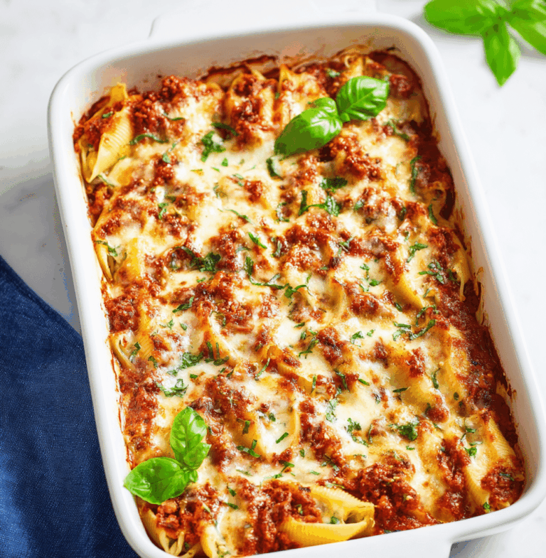 Beefy Italian Stuffed Shells Recipe