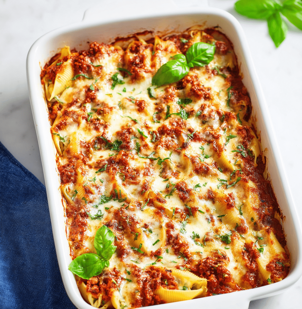 Beefy Italian Stuffed Shells Recipe