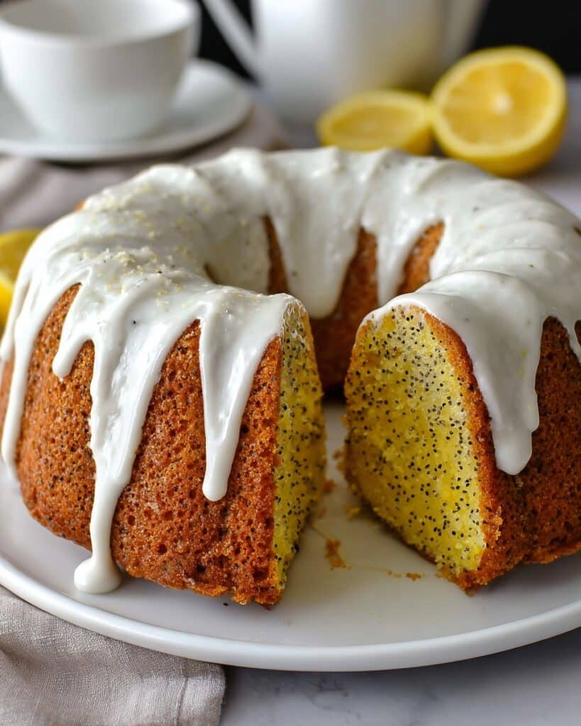 Glazed Lemon Poppy Seed Bundt Cake Recipe