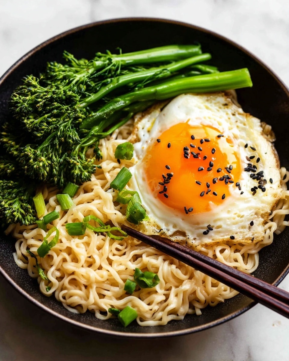A black bowl filled with thick, yellow noodles mixed in a creamy sauce, topped with chopped green onions scattered evenly over the noodles. The noodles are twisted and piled high, showing a smooth, glossy texture with bits of sauce sticking to them. A pair of dark wooden chopsticks rest on the side of the bowl, slightly inserted into the noodles. The bowl is placed on a white marbled surface, creating a clean and simple background. photo taken with an iphone --ar 4:5 --v 7