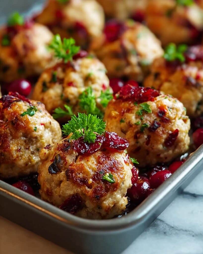 Festive Cranberry Turkey Stuffing Balls Recipe