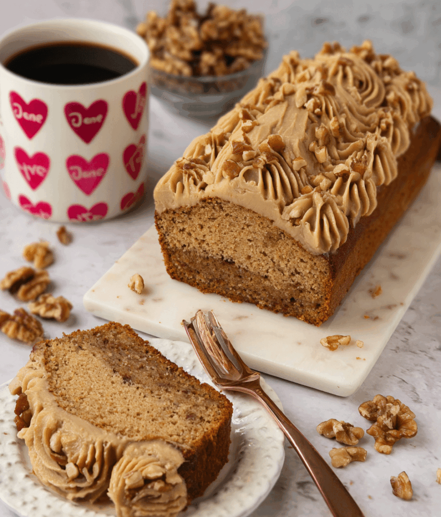 Coffee Walnut Loaf Cake Recipe
