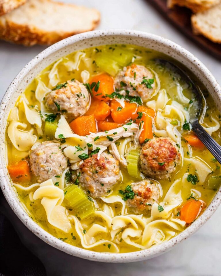 Chicken Noodle Soup with Meatballs Recipe