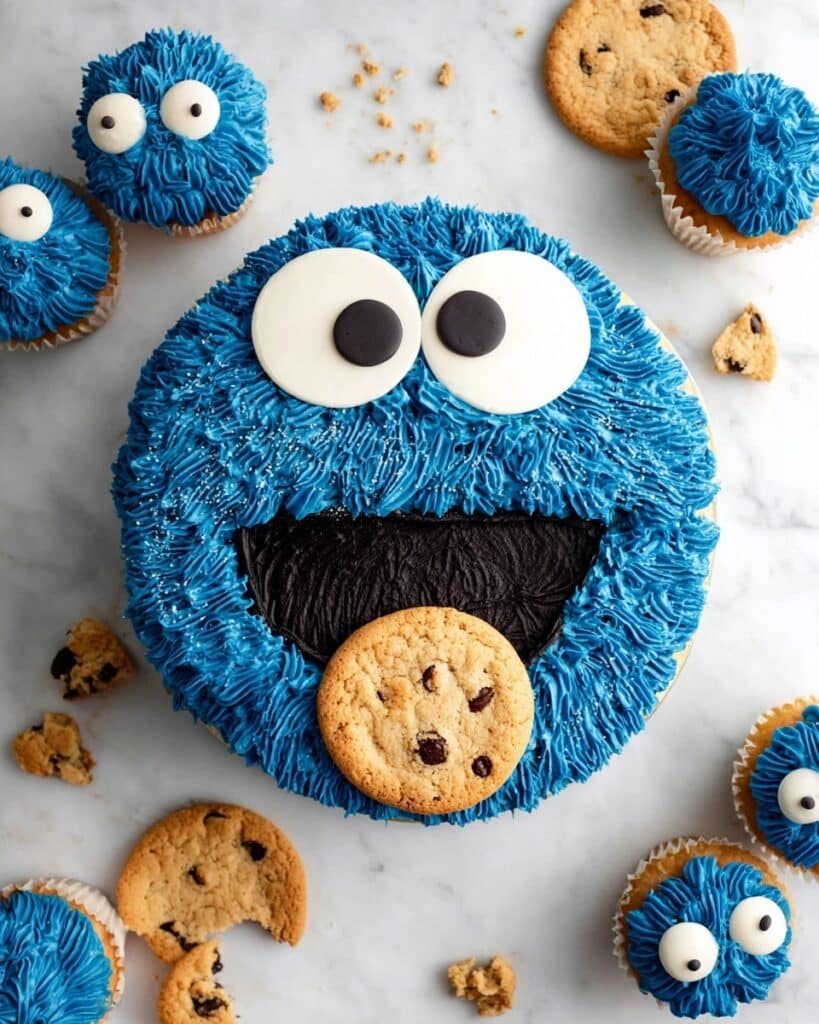 Easy Cookie Monster Cake (Sesame Street Cake) Recipe