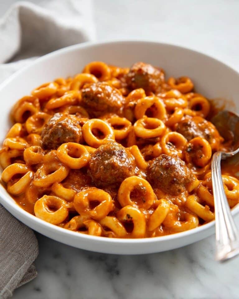 Homemade One-Pot Spaghettios with Meatballs Recipe
