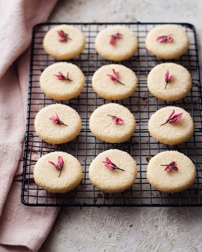Sablé Cookies with Salted Sakura Cherry Blossom Flowers Recipe