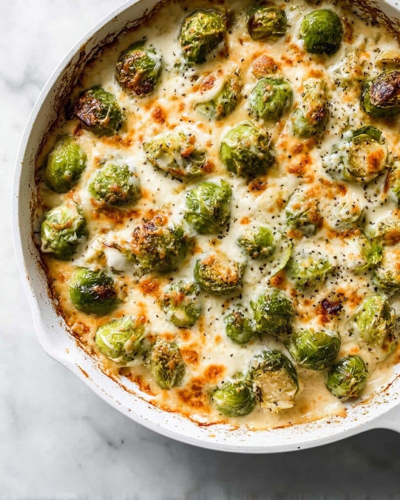 Garlicky Creamy Brussels Sprouts Au Gratin Recipe