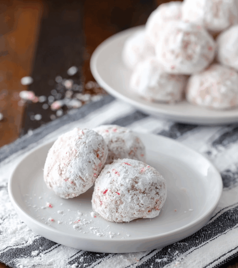 Peppermint Crunch Snowball Cookies Recipe