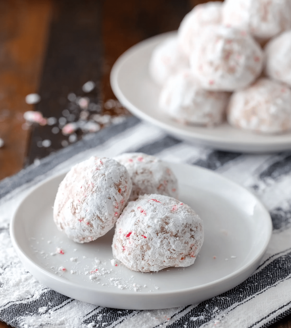 Peppermint Crunch Snowball Cookies Recipe