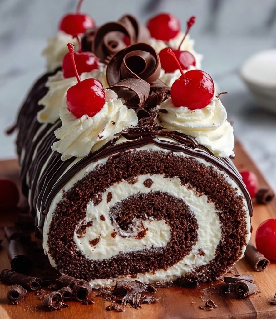 Elegant Black Forest Cake Roll Recipe