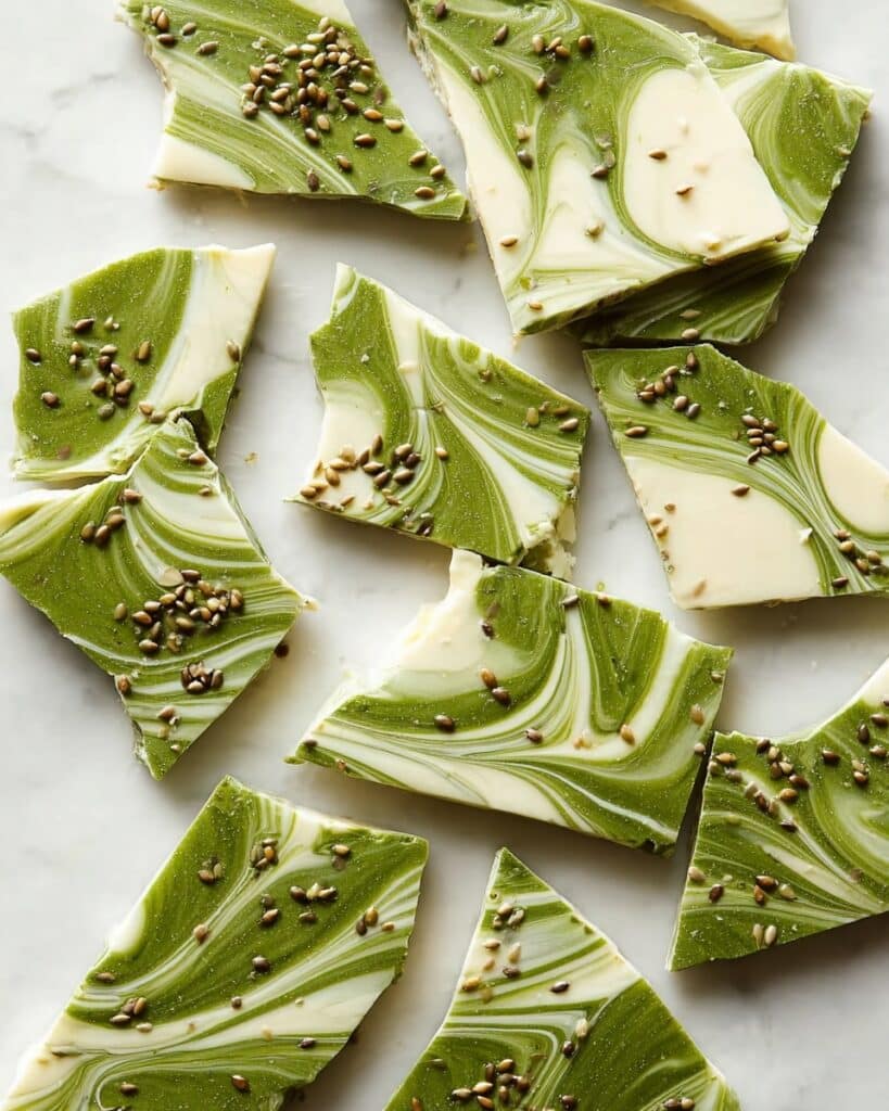 Matcha White Chocolate Bark with Toasted Quinoa Recipe