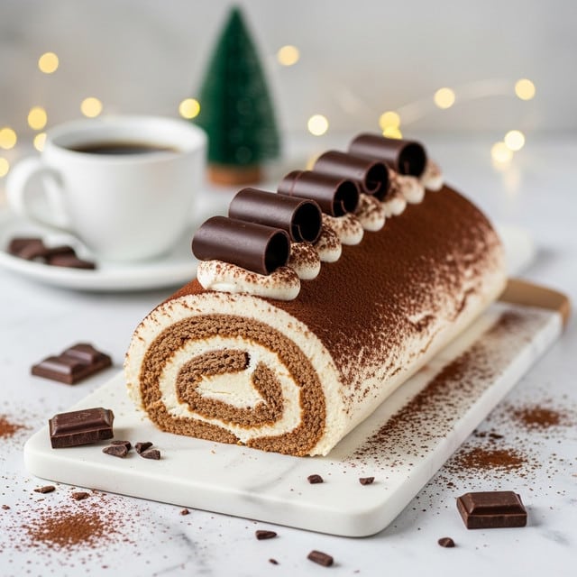 Gourmet Tiramisu Yule Log Cake Recipe