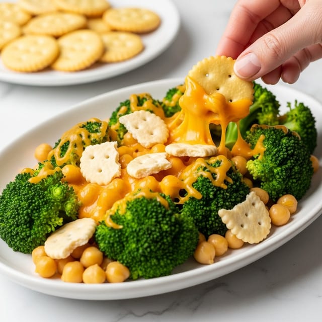 Cheesy Broccoli Cheddar Chickpea Skillet Recipe