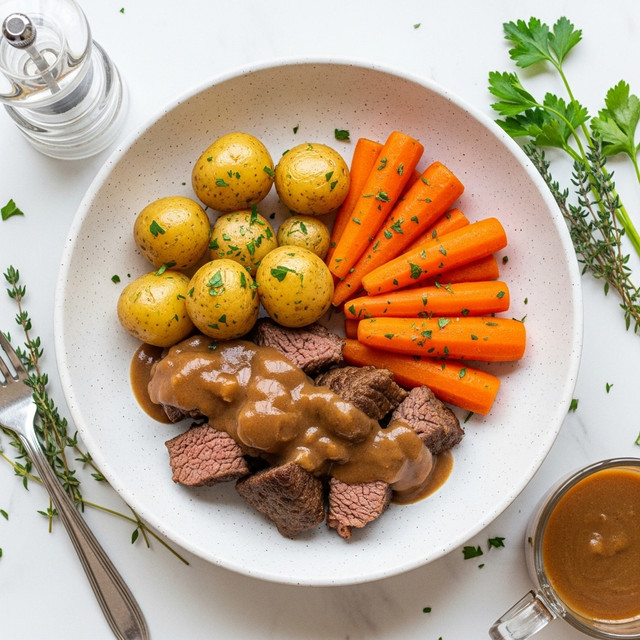 Slow Oven-Roasted Pot Roast with Vegetables and Red Wine Recipe