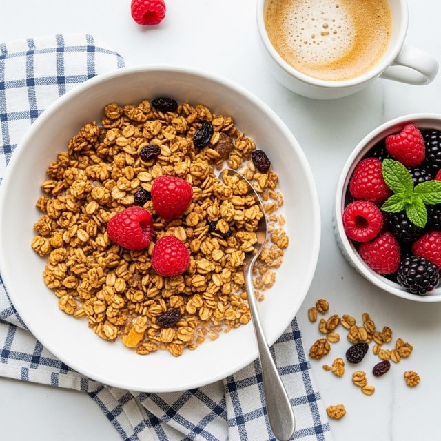 Crunchy Homemade Granola with Nuts, Coconut, and Dried Fruit Recipe