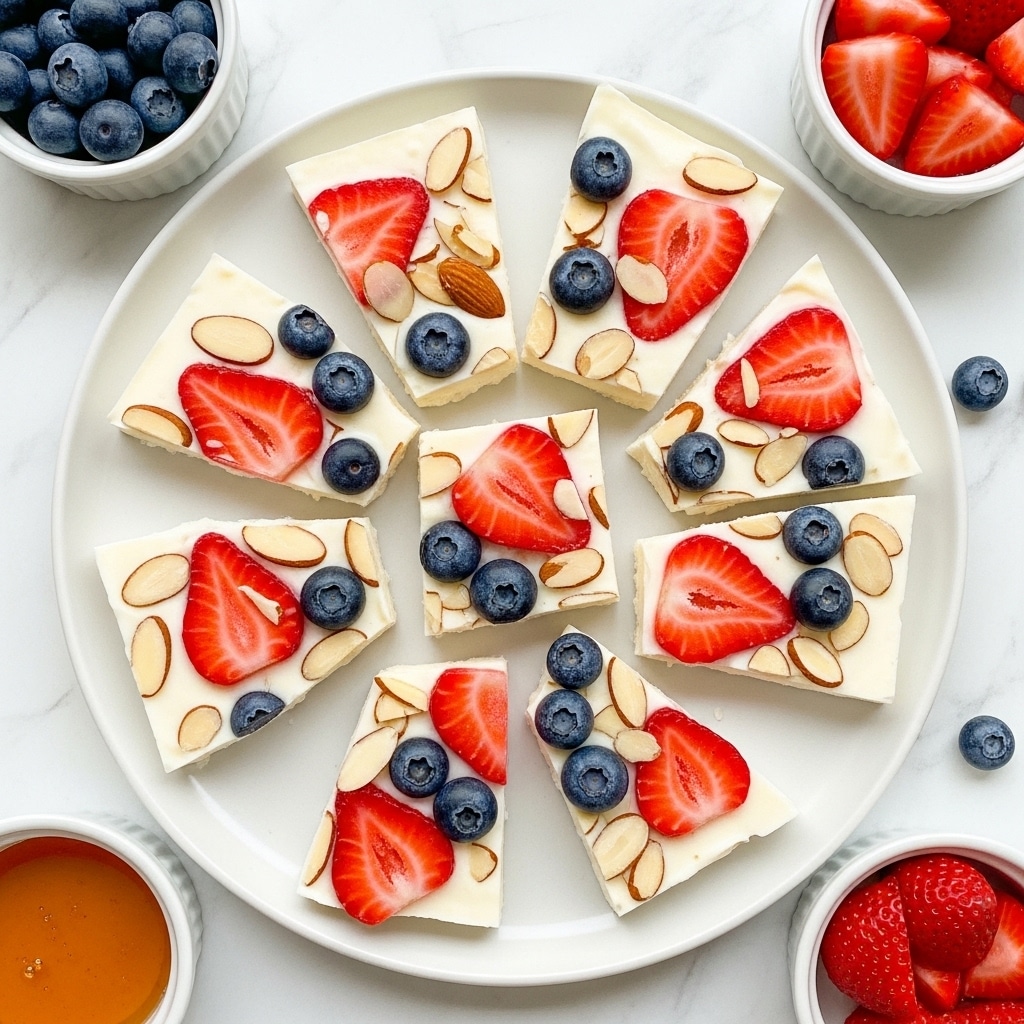 Yogurt Bark with Strawberries, Blueberries, and Almonds Recipe