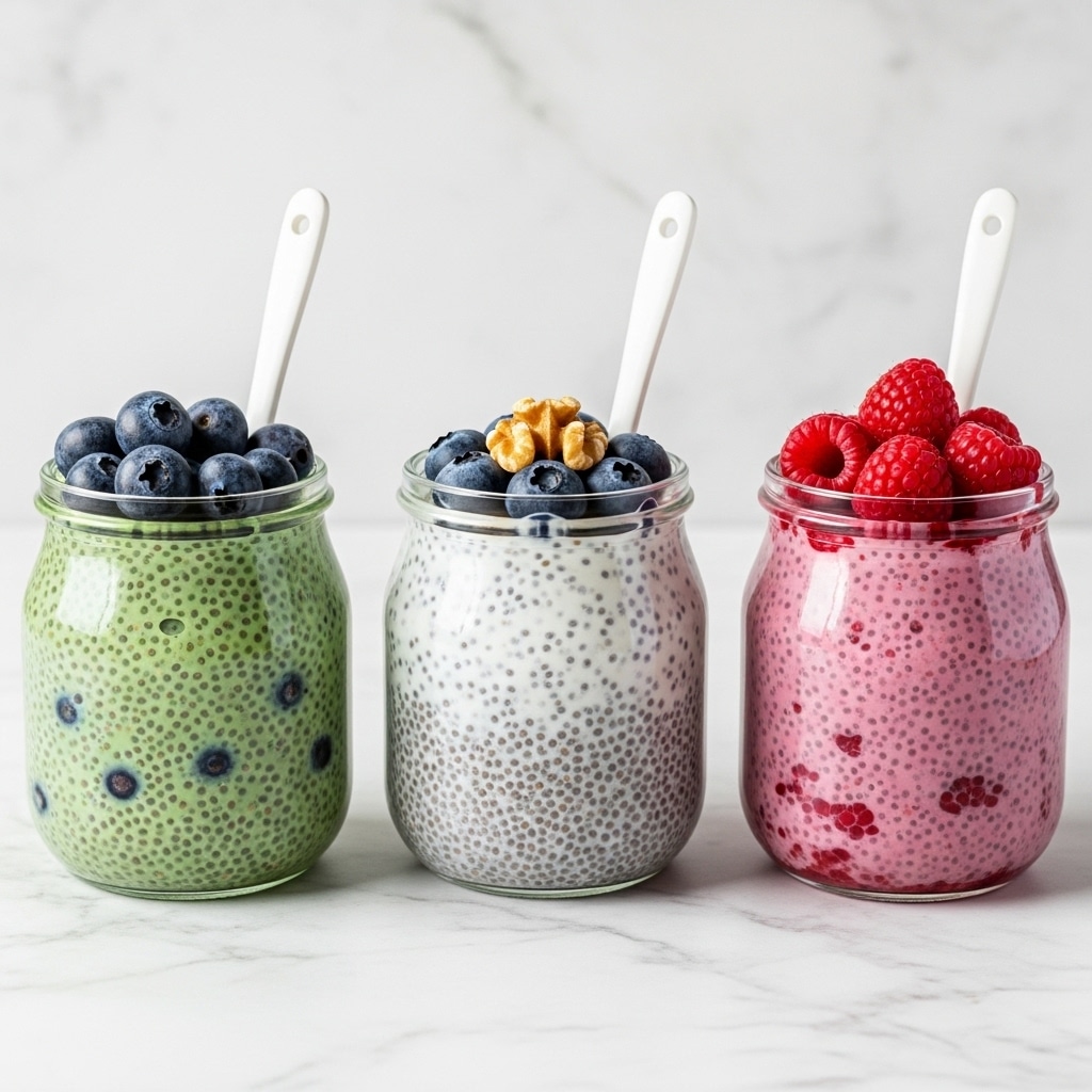 Chocolate Raspberry Matcha Pumpkin Chia Seed Pudding Recipe