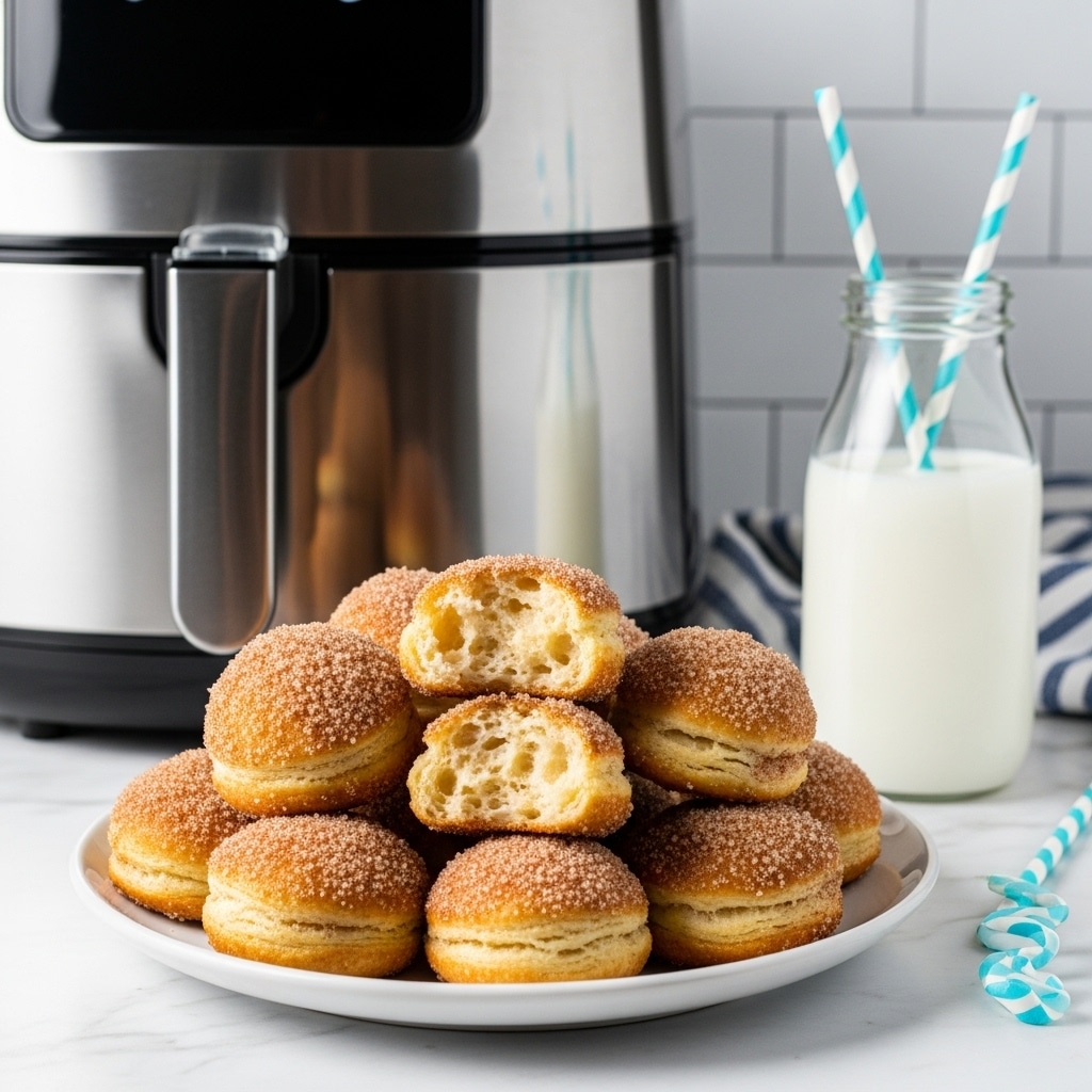 A white plate topped with a pile of small, square golden-brown pastries, each covered in a layer of fine cinnamon sugar that gives them a slightly grainy texture; the pastries show soft, layered dough on the sides with some areas glistening from baked butter, arranged in a loose mound so some are stacked and others rest at angles, all sitting on a white marbled surface photo taken with an iphone --ar 4:5 --v 7