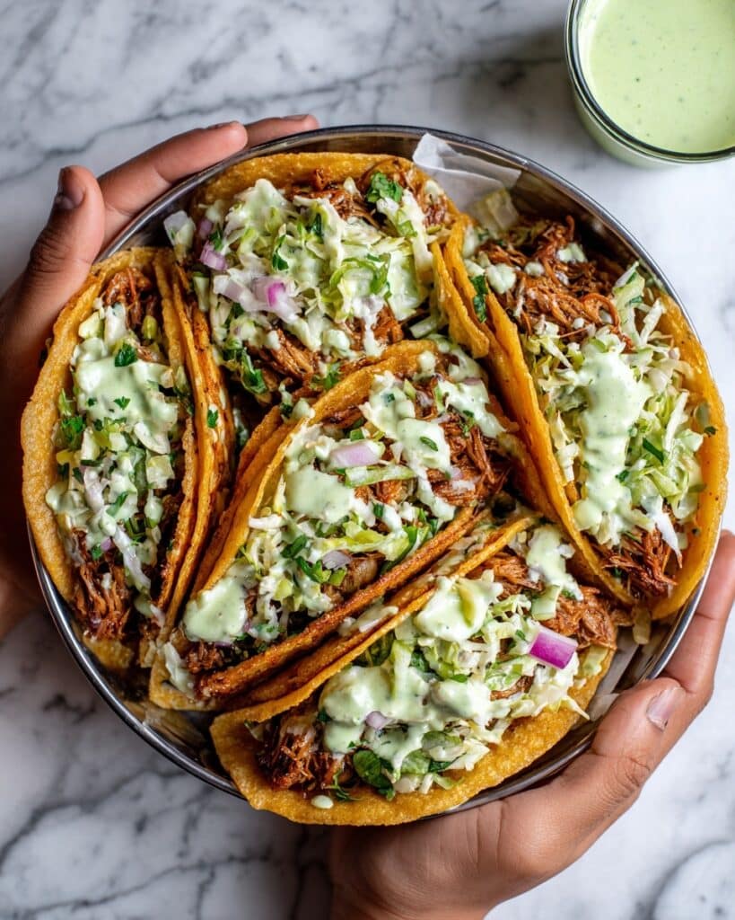 Instant Pot Hawaiian Chicken Tacos with Jalapeño Ranch Slaw Recipe