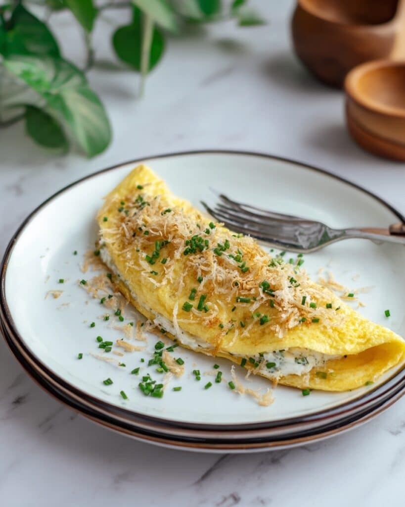 Potato Chip Omelette with Boursin and Chives Recipe