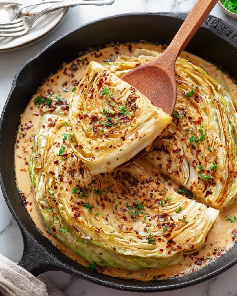 Marry Me Melting Cabbage with Creamy Tuscan Sauce Recipe